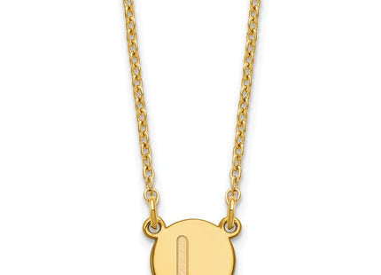 Sterling Silver Gold-Plated Tiny Circle Block Initial Necklace letter L