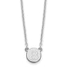 Sterling Silver Rhodium-plated Tiny Circle Block Letter B Initial Necklace