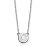 Sterling Silver Rhodium-plated Tiny Circle Block Letter C Initial Necklace