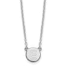 Sterling Silver Rhodium-plated Tiny Circle Block Letter E Initial Necklace