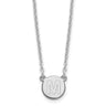 Sterling Silver Rhodium-plated Tiny Circle Block Letter M Initial Necklace
