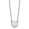 Sterling Silver Rhodium-plated Tiny Circle Block Letter O Initial Necklace