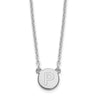 Sterling Silver Rhodium-plated Tiny Circle Block Letter P Initial Necklace