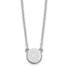 Sterling Silver Rhodium-plated Tiny Circle Block Letter Q Initial Necklace
