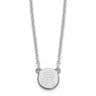 Sterling Silver Rhodium-plated Tiny Circle Block Letter R Initial Necklace