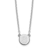 Sterling Silver Rhodium-plated Tiny Circle Block Letter S Initial Necklace