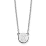 Sterling Silver Rhodium-plated Tiny Circle Block Letter X Initial Necklace