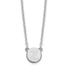 Sterling Silver Rhodium-plated Tiny Circle Block Initial Letter Z Necklace