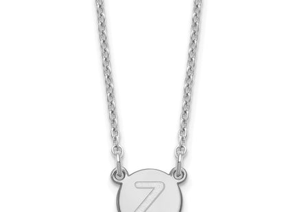Sterling Silver Rhodium-Plated Tiny Circle Block Initial Necklace letter Z