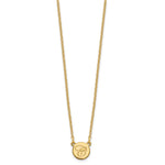 14K White Gold Small Circle with Script Initial Necklace view
