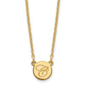 14K White Gold Small Circle with Script Initial Necklace