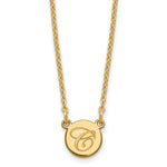14K White Gold Small Circle with Script Initial Necklace view