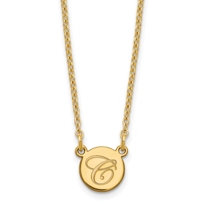 14K white gold initial necklace