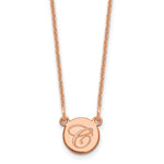 14K Rose Gold Small Circle with Script Initial Necklace view