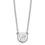 10K White Gold Small Circle with Script Initial Necklace view