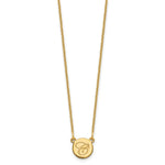 14K Yellow Gold Small Circle with Script Initial Necklace view