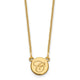 14K Yellow Gold Small Circle with Script Initial Necklace