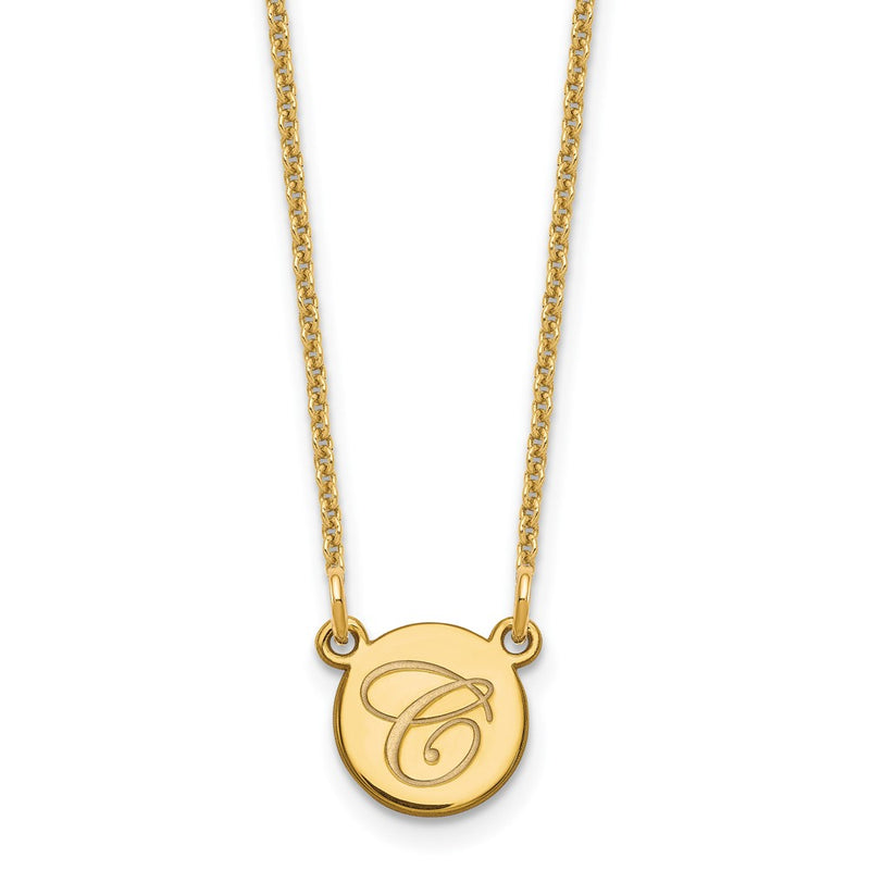 14K yellow gold initial necklace