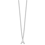 Sterling Silver Rhodium-plated Cutout Initial Necklace view 2