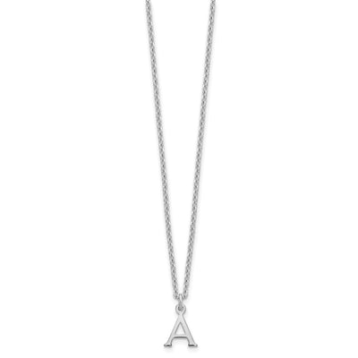 Sterling Silver Rhodium-plated Cutout Initial Necklace