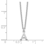 Sterling Silver Rhodium-plated Cutout Initial Necklace view 3
