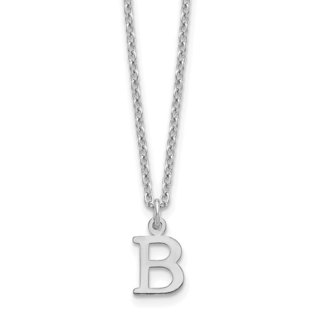 Sterling Silver Rhodium-plated Cutout Letter Initial Necklace Collection