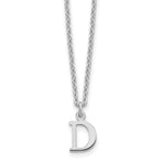 Sterling Silver Rhodium-plated Cutout Initial Necklace view