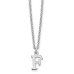 Sterling Silver Rhodium-plated Cutout Initial Necklace view