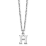 Sterling Silver Rhodium-plated Cutout Initial Necklace view