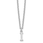 Sterling Silver Rhodium-plated Cutout Initial Necklace view
