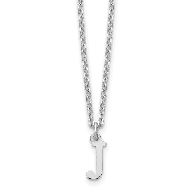 Sterling Silver Rhodium-plated Cutout Letter Initial Necklace Collection