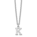 Sterling Silver Rhodium-plated Cutout Initial Necklace view