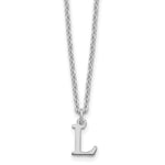 Sterling Silver Rhodium-plated Cutout Initial Necklace view