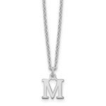 Sterling Silver Rhodium-plated Cutout Initial Necklace view