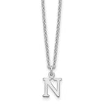 Sterling Silver Rhodium-plated Cutout Initial Necklace view