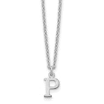 Sterling Silver Rhodium-plated Cutout Initial Necklace view