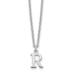 Sterling Silver Rhodium-plated Cutout Initial Necklace view