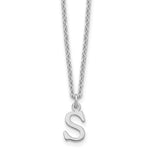 Sterling Silver Rhodium-plated Cutout Initial Necklace view
