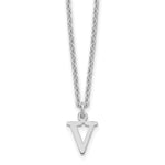 Sterling Silver Rhodium-plated Cutout Initial Necklace view