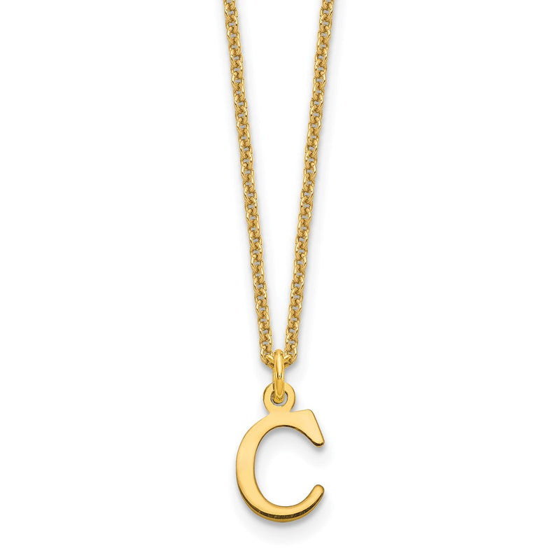14k Rose Gold Cutout Initial Necklace letter C
