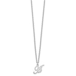 Sterling Silver Rhodium-plated Initial Necklace view 2