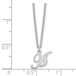 Sterling Silver Rhodium-plated Initial Necklace view 3