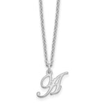 Sterling Silver Rhodium-plated Initial Necklace view 1