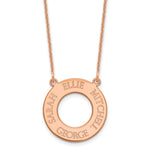 14K Rose Gold Circle with 4 Name Necklace view
