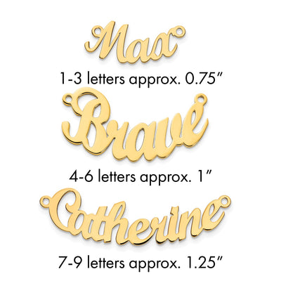 Sterling Silver/Gold-plated Curved Name Plate