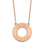 14K Rose Gold Circle with 2 Name Necklace view