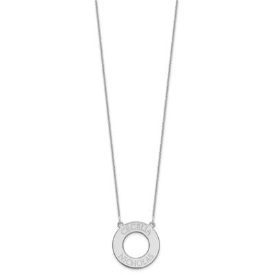 10K White Gold Circle with 2 Name Necklace