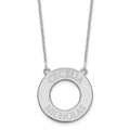 10K White Gold Circle with 2 Name Necklace