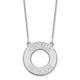 14K White Gold Circle with 2 Name Necklace