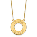 14K Yellow Gold Circle with 2 Name Necklace